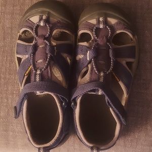 Size 12, Keen water sandals, blue and gray